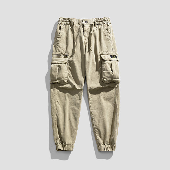 Herren Cargo-Joggerhose aus Baumwollmix mit Elastischem Tunnelzugbund und Multifach‑Taschen Mune Fashion