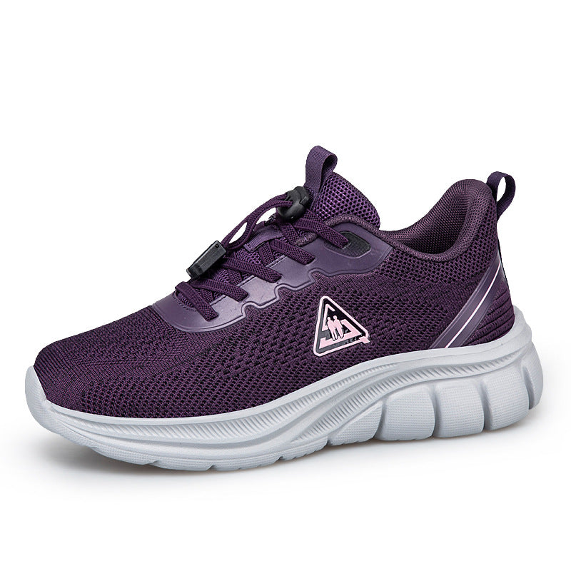 Women's lightweight breathable knitted walking sneakers with quick-lacing system and ergonomic EVA cushioning Mune Fashion