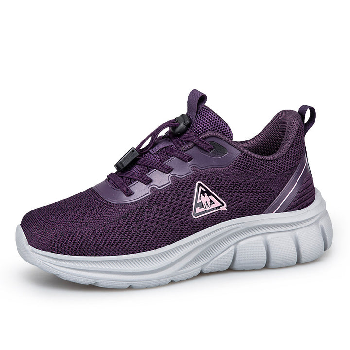 Women's lightweight breathable knitted walking sneakers with quick-lacing system and ergonomic EVA cushioning Mune Fashion