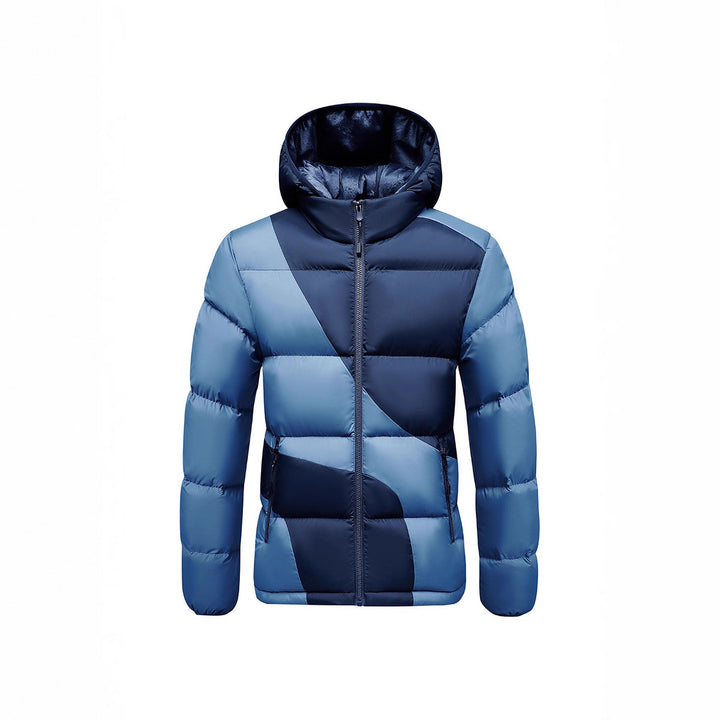 Men's quilted jacket with contrasting panels, hood, and thermal synthetic filling Mune Fashion