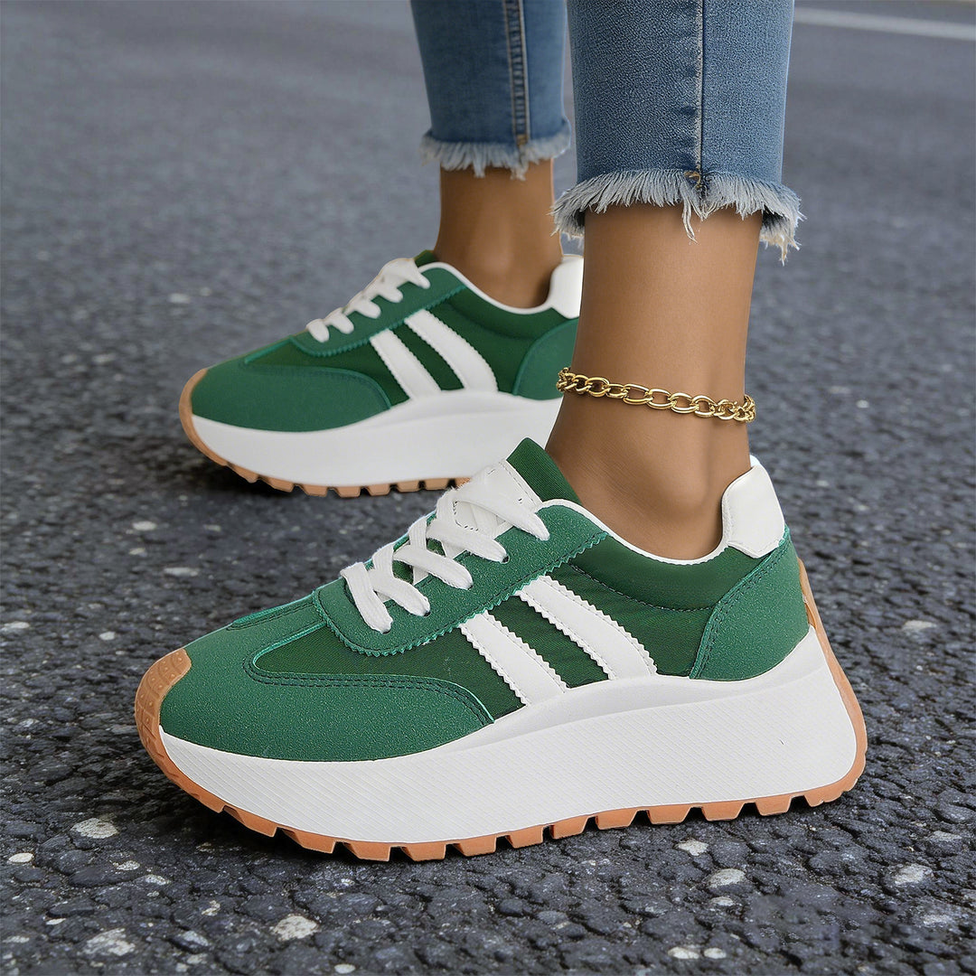 Ladies' nan platform chunky sneakers with reinforced toe cap, profiled rubber outsole, and shock-absorbing EVA midsole Mune Fashion