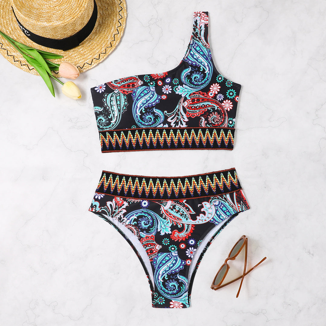 Women's bikini set with asymmetric top and high waist Mune Fashion