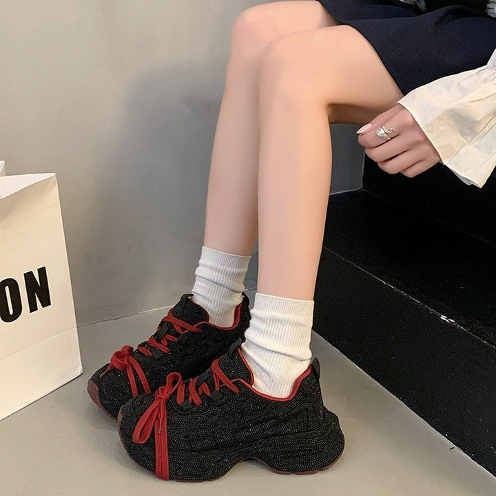 Women's statement sneaker with textured mesh, elevated platform sole and padded comfort lining Mune Fashion