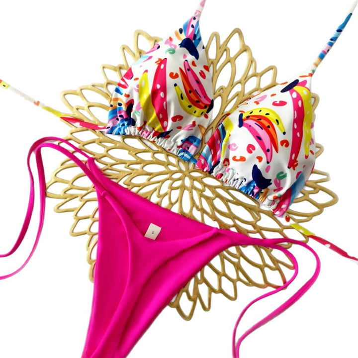 Women's bikini set with trendy animal print and fashionable bow detail Mune Fashion