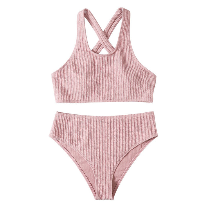 Women's sporty bikini set with high-cut briefs and fashionable back strap Mune Fashion