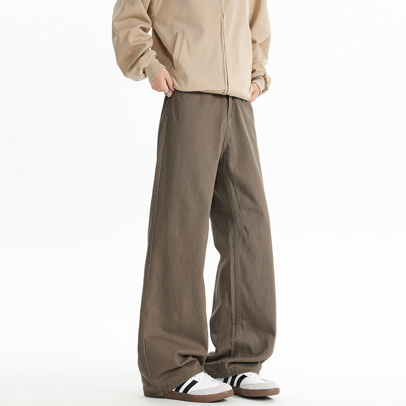Men's wide, high-waisted cotton pants with relaxed fit Mune Fashion