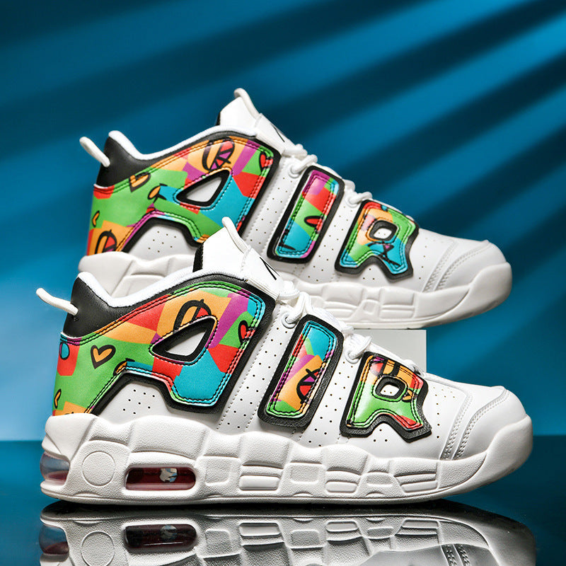 Unisex high-quality streetball sneakers with perforated upper material, reinforced overlays, and cushioned wave midsole Mune Fashion