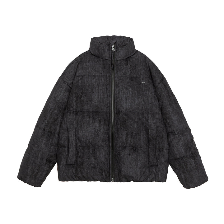 Men's Oversize Quilted Thermal Puffer Jacket with High Stand Collar Mune Fashion