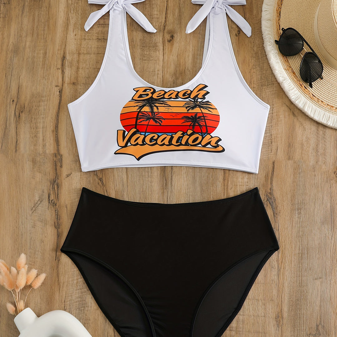 Women's Crop Top Bikini Set with Playful Bows Mune Fashion