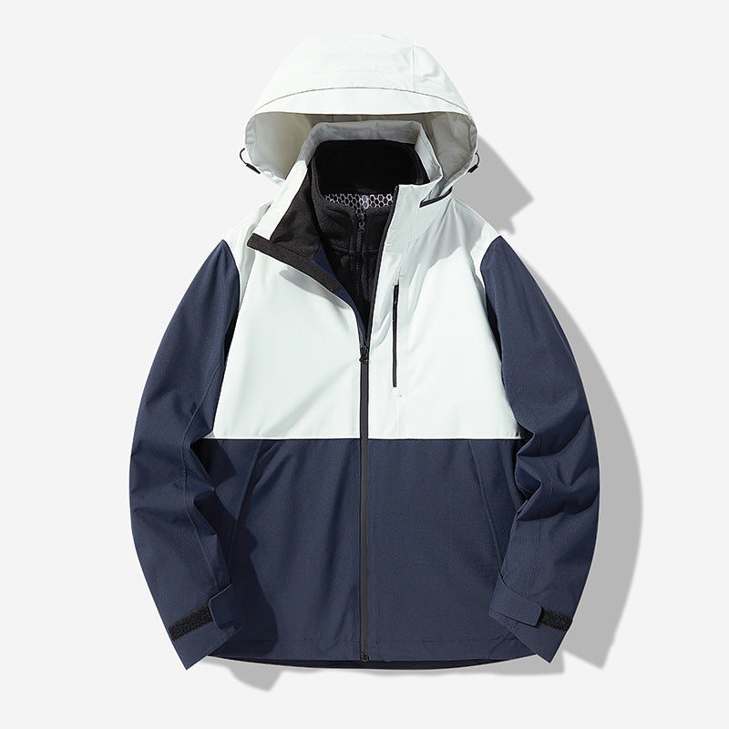 Men's Waterproof Technical Softshell Hybrid Jacket with Integrated Fleece Lining and Adjustable Hood Mune Fashion