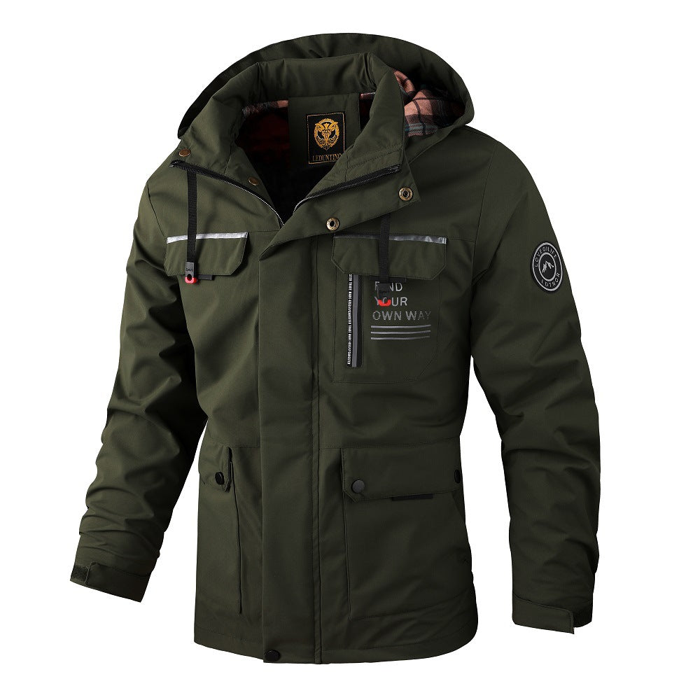 Men's water-repellent field parka with hood, insulating lining, and multifunctional pockets Mune Fashion