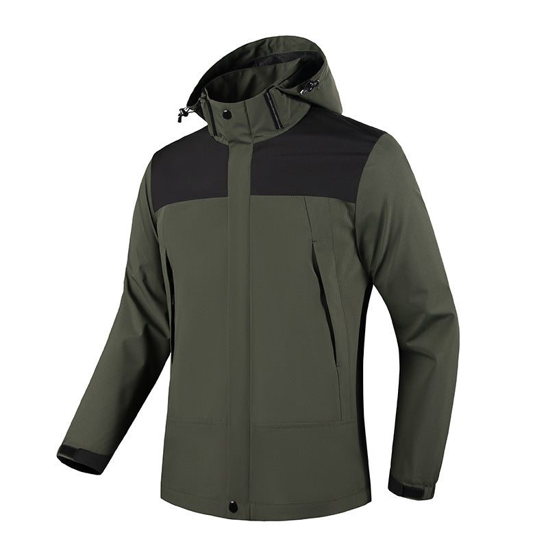 Men's Wind and Water Resistant Softshell Jacket with Hood and Concealed Zipper Mune Fashion