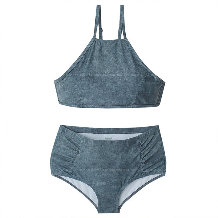 Women's High Waisted Bikini Set with High Quality Ribbed Design Mune Fashion