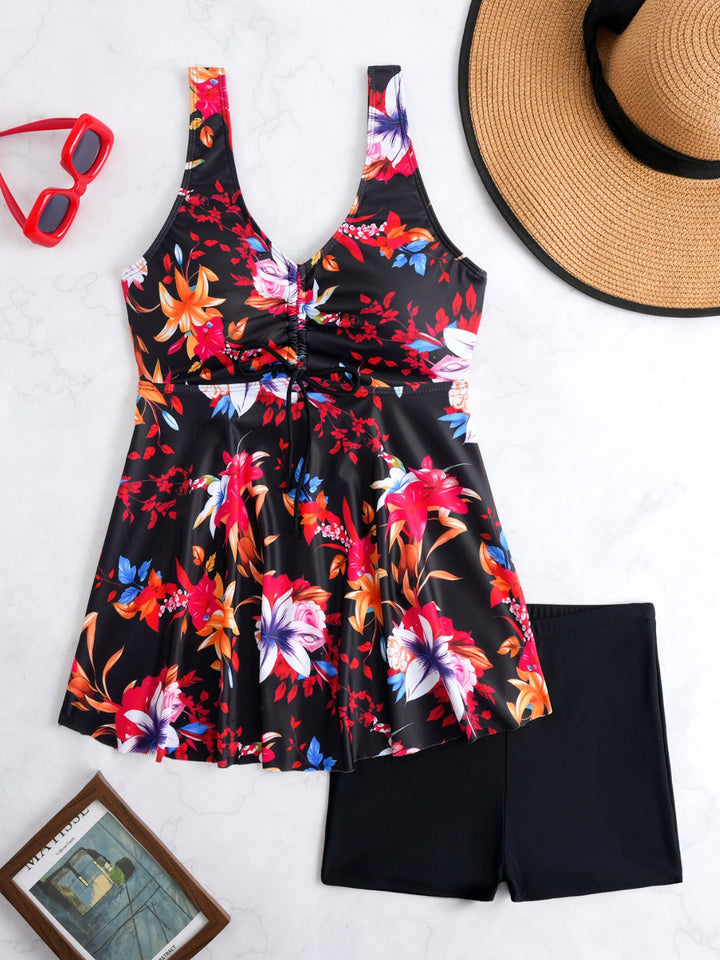 Women’s swimsuit with adjustable drawstring and floral design Mune Fashion