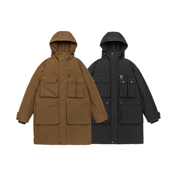Men's Water-Repellent Tech Parka with Multiple Pockets and Hood Mune Fashion