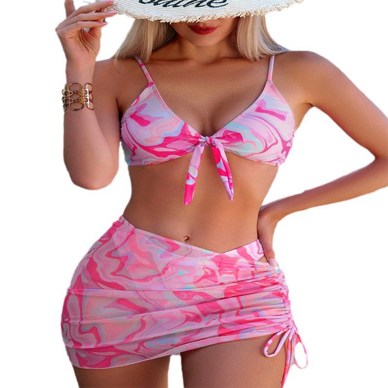 Women's bikini set with adjustable top and ruching Mune Fashion