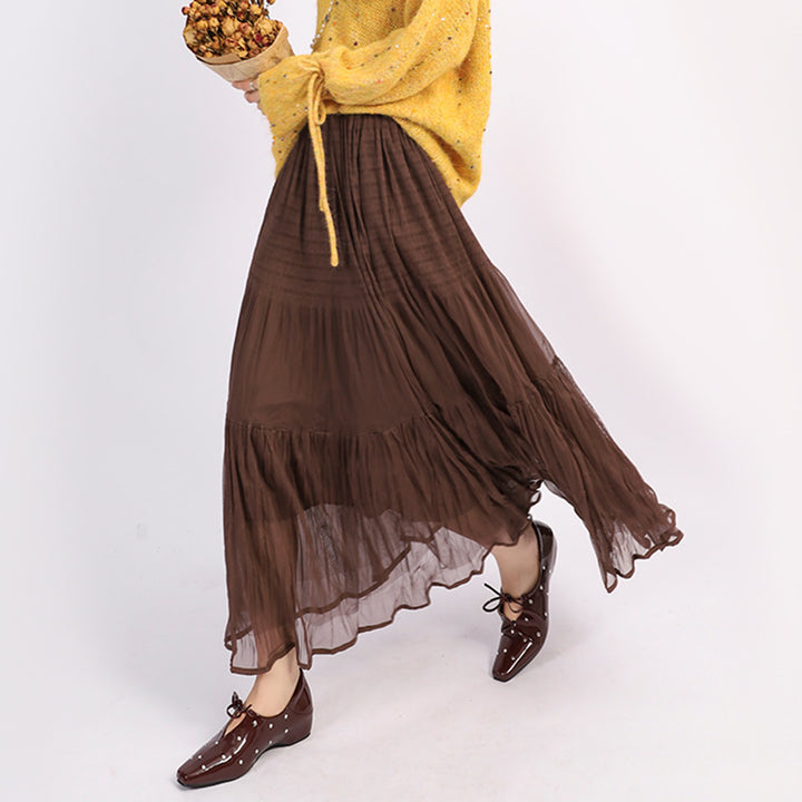 Women's voluminous tiered tulle skirt with elasticated waistband and opaque lining Mune Fashion