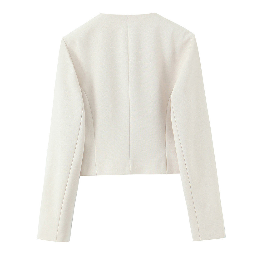 Women Elegant-wide cut suit pants with crease and decorative chain belt Mune Fashion