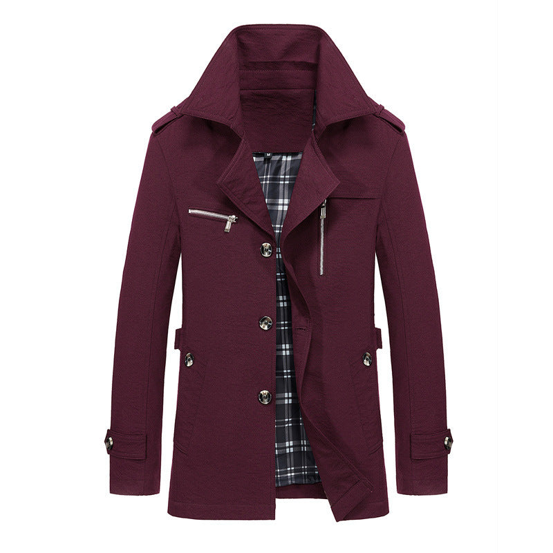 Men's short coat in urban pilot style with checked inner lining Mune Fashion
