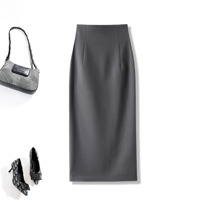 Women's Elegant Midi Skirt with Gatherings Mune Fashion
