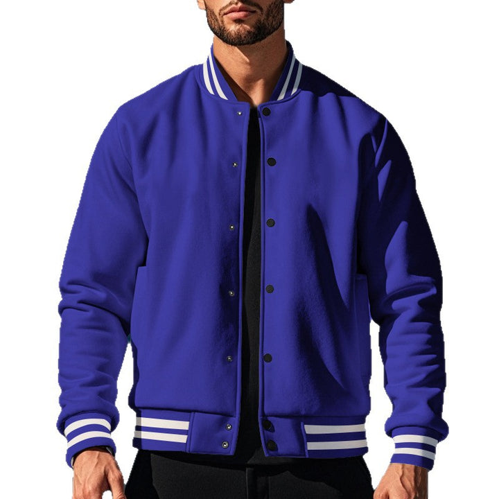 Men's stylish college varsity jacket with ribbed collar, elastic cuffs, and warming thermal padding Mune Fashion