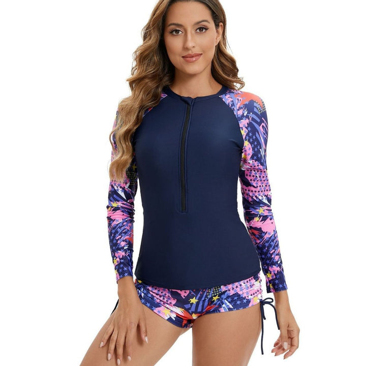 Damen Sportlicher Langarm Rashguard mit innovativem Muster Echo Archiv