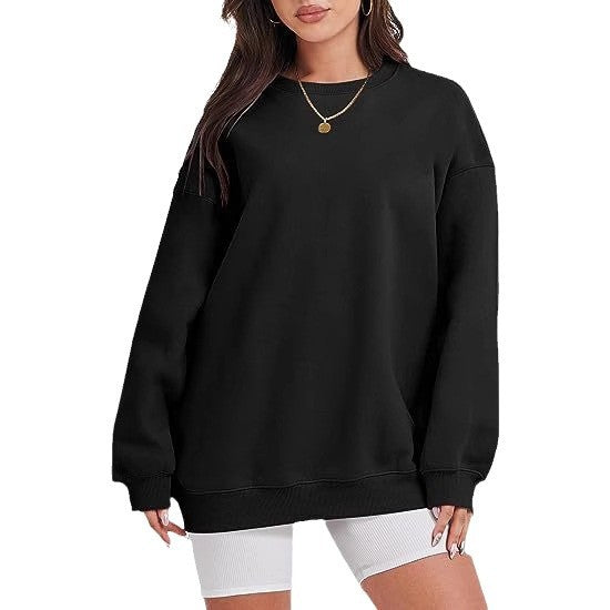 Women's oversized sweatshirt with dropped shoulders and brushed inner lining Mune Fashion