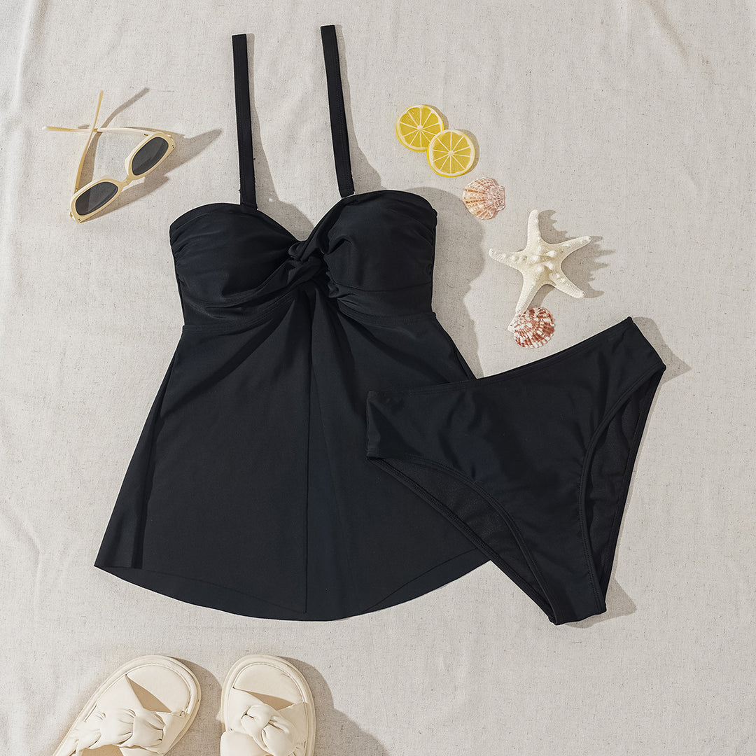 Ladies Tankini with adjustable straps and side draping Mune Fashion