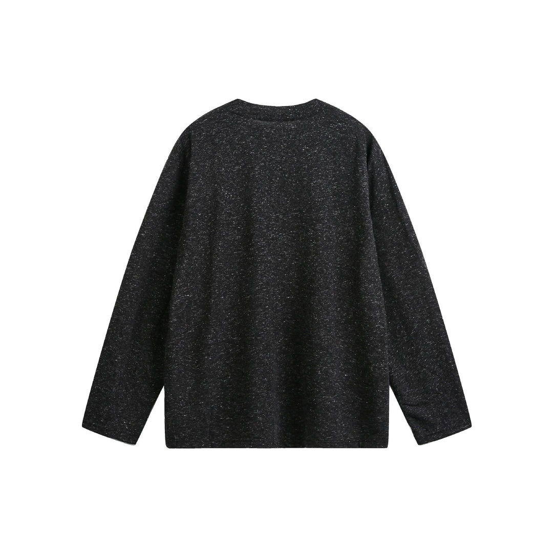 Unisex Melanged Cotton Henley Shirt in Oversized Look with Short Placket Mune Fashion