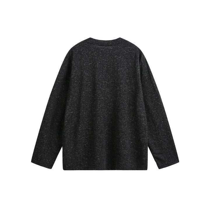 Unisex Melanged Cotton Henley Shirt in Oversized Look with Short Placket Mune Fashion