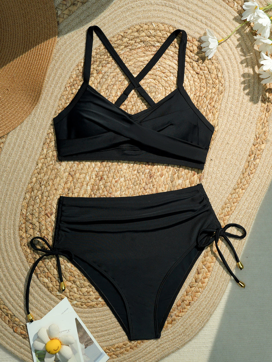Women's High-Waisted Bikini Set with Wrap Top Mune Fashion