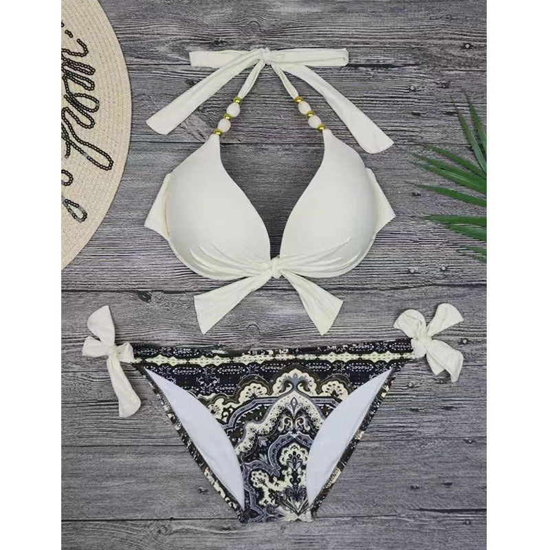 Ladies Triangle Bikini with elegant tie and extravagant pattern Mune Fashion