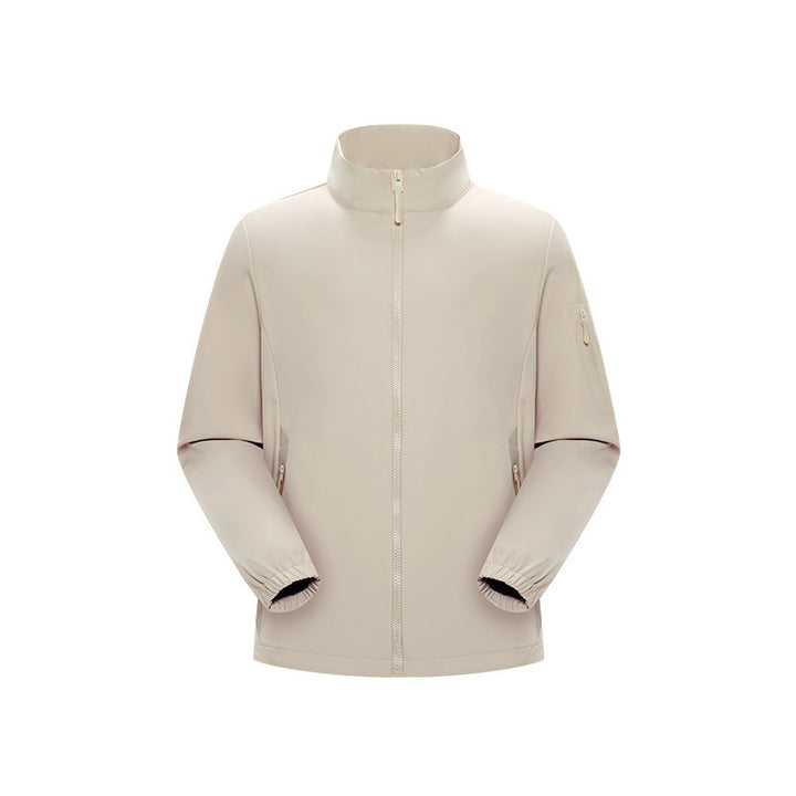 Unisex Lightweight Softshell Jacket with Stand-Up Collar, Full-Length Zipper and Arm Pocket Drune