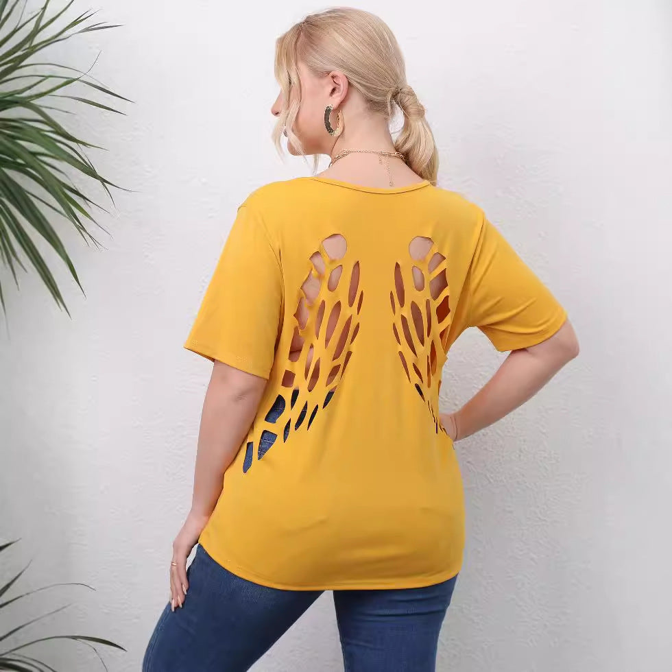 Women's trendy T-shirt with creative cutouts Mune Fashion