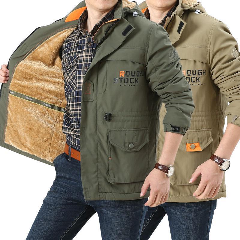 Men's windproof field parka with warming faux fur lining, hood and multifunctional pockets Mune Fashion