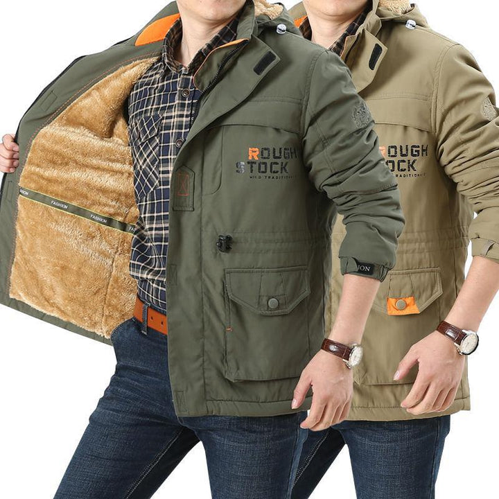Men's windproof field parka with warming faux fur lining, hood and multifunctional pockets Mune Fashion