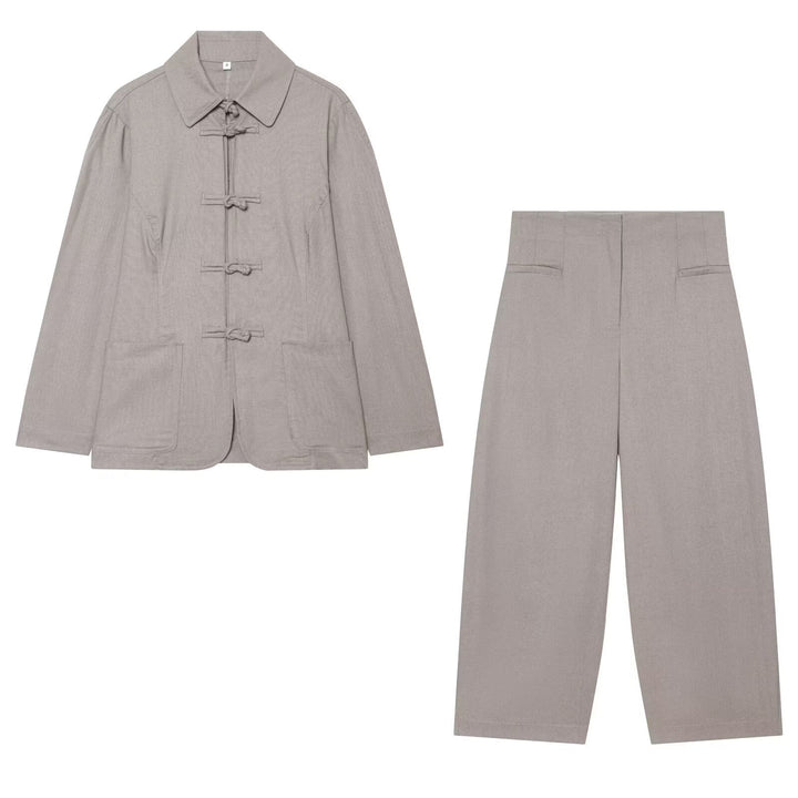 Women high-waisted cropped palazzo pants with concealed front seam Mune Fashion