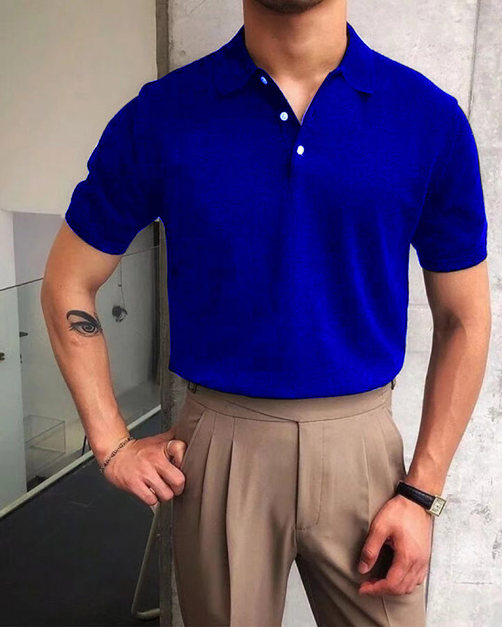 Men's nano Premium fine knit polo shirt with open shirt collar and subtle button placket Mune Fashion
