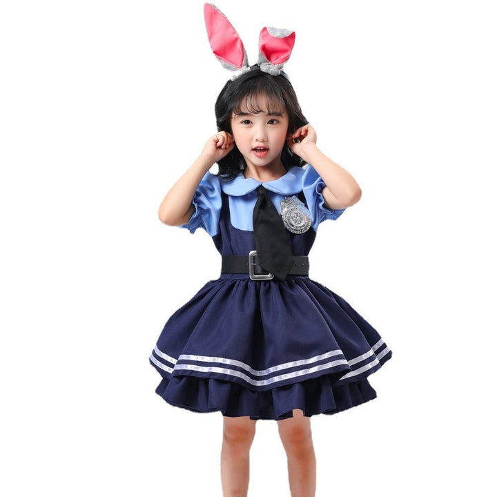 Girl Police Officer Costume with Frill Skirt and Accessories Mune Fashion