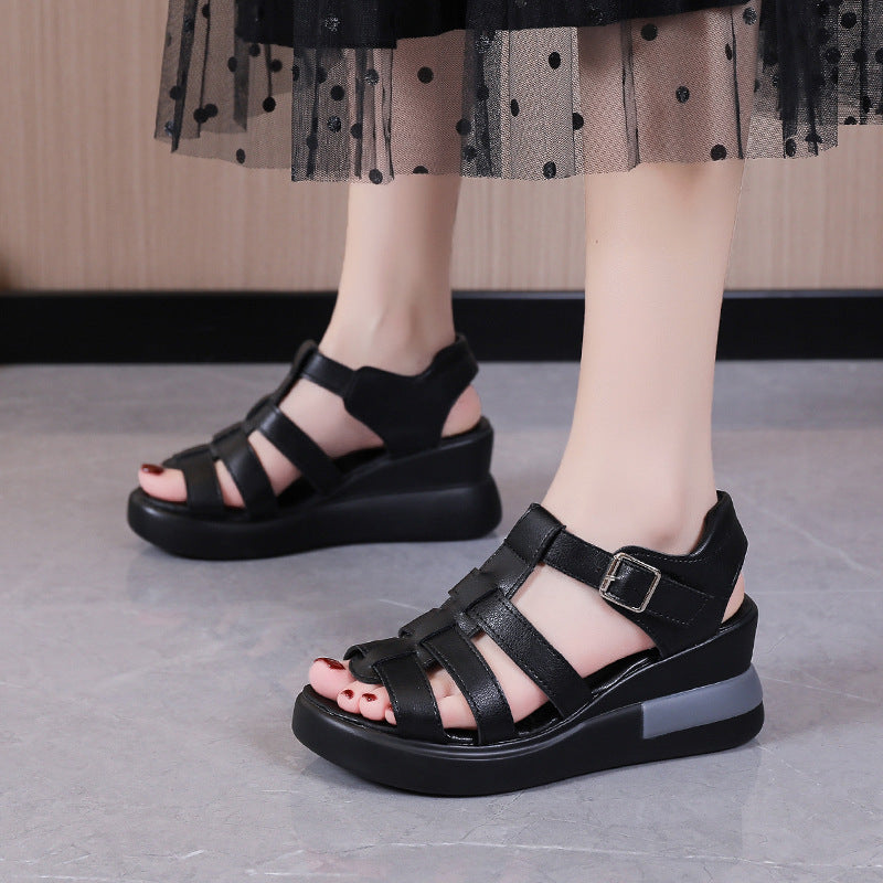 Women's airy strap sandal with cushioned comfort insole and subtle platform midsole Mune Fashion