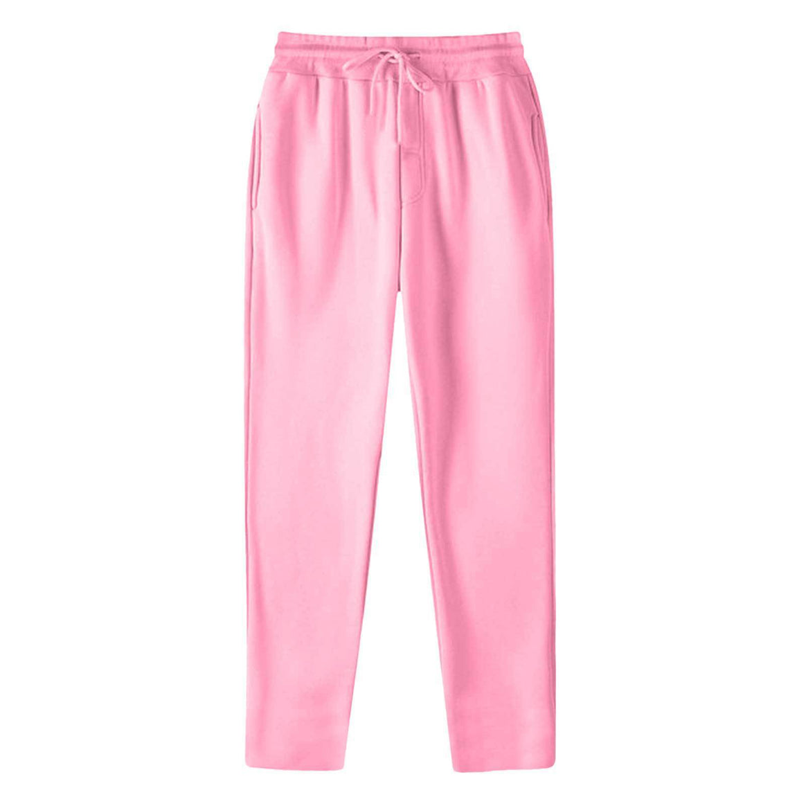 Men's straight-cut sweatpants made of mottled cotton blend with elastic waistband, drawstring, and side pockets Mune Fashion
