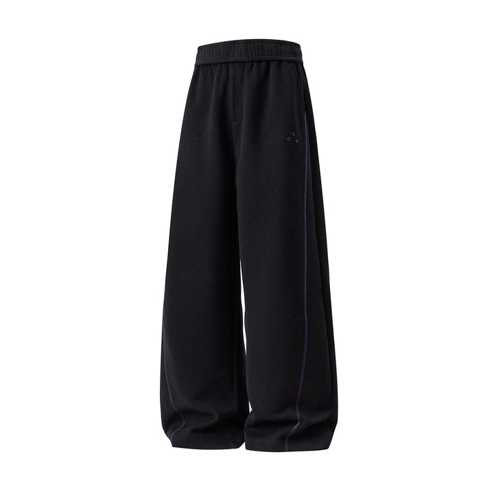 Unisex Wide Lounge Jogging Pants with High Elastic Waistband and Contrast Stitch Mune Fashion