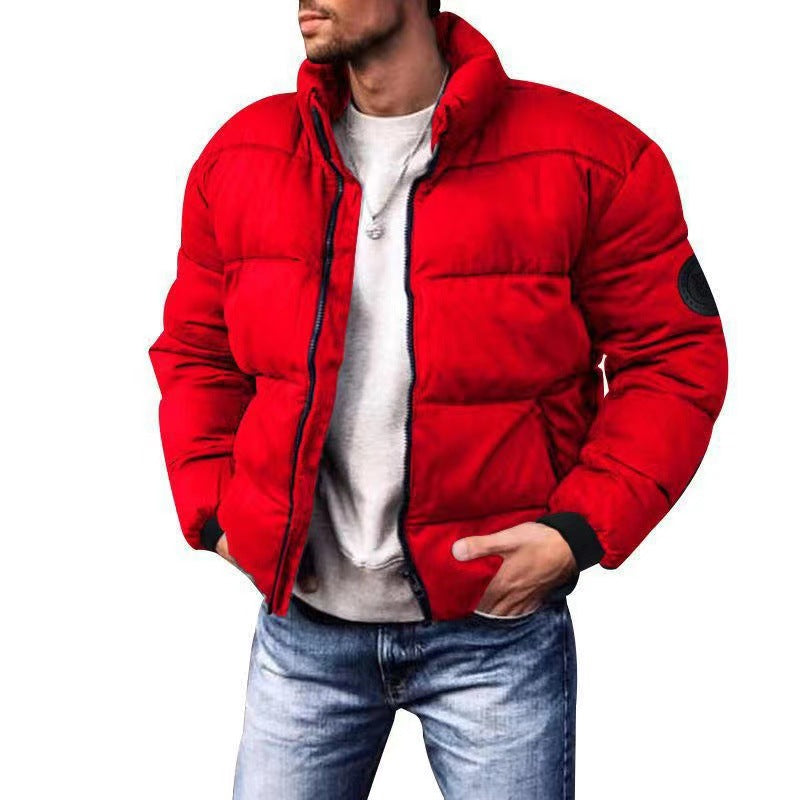 Men's padded quilted jacket with high standing collar, thermal filling, and elastic cuffs Mune Fashion