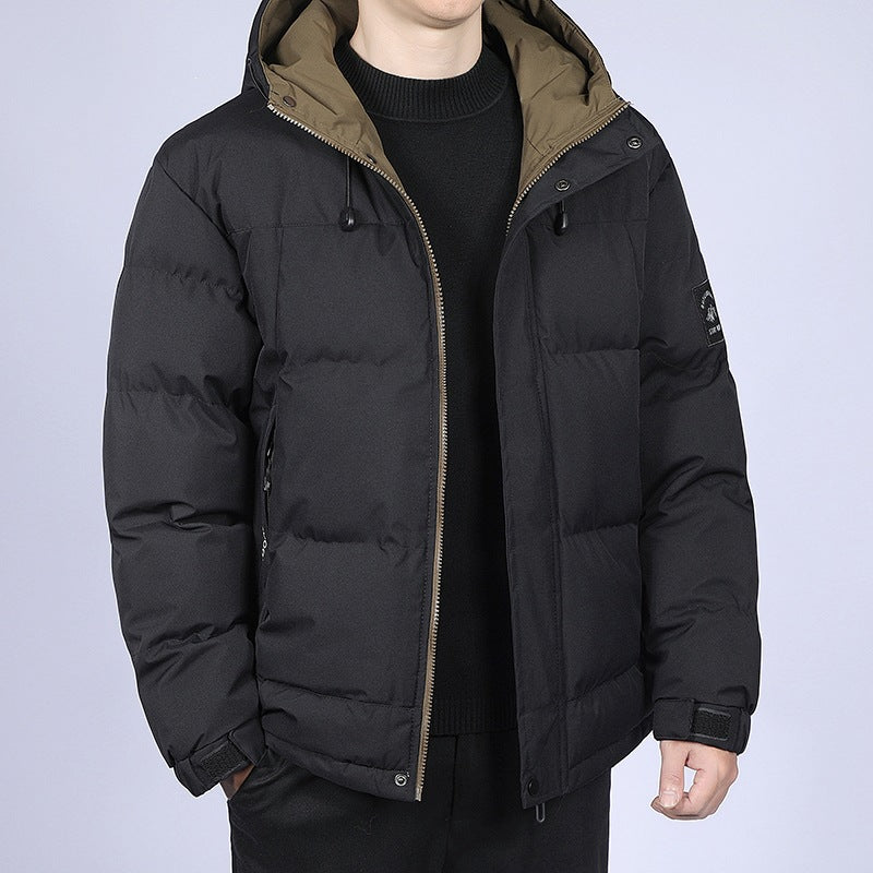 Men's short cut quilted winter jacket with hood, windproof membrane & adjustable cuffs Mune Fashion