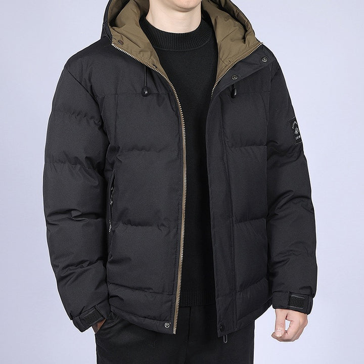 Men's short cut quilted winter jacket with hood, windproof membrane & adjustable cuffs Mune Fashion