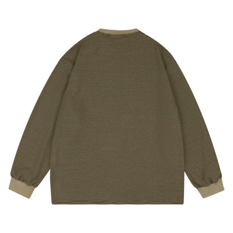 Unisex Wide Striped Long Sleeve in Oversized Cut with Ribbed Cuffs Mune Fashion