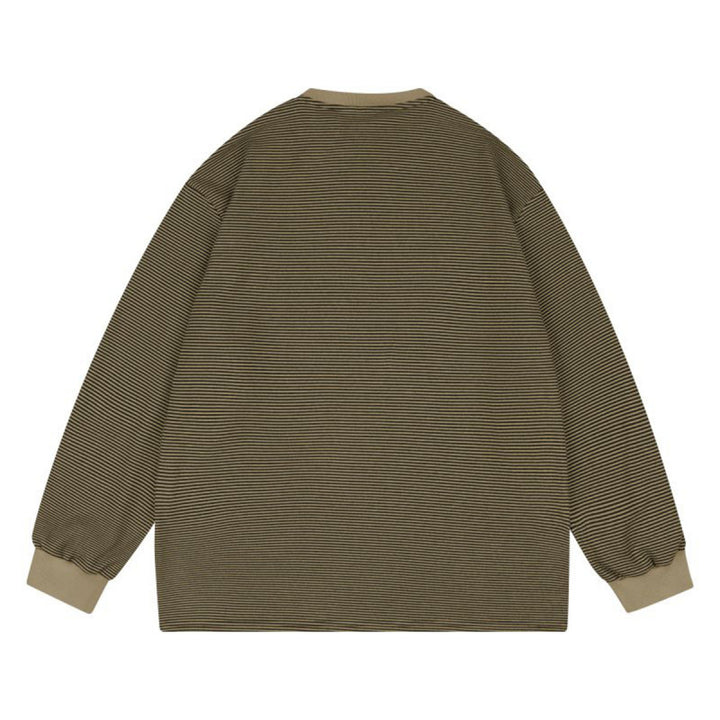Unisex Wide Striped Long Sleeve in Oversized Cut with Ribbed Cuffs Mune Fashion