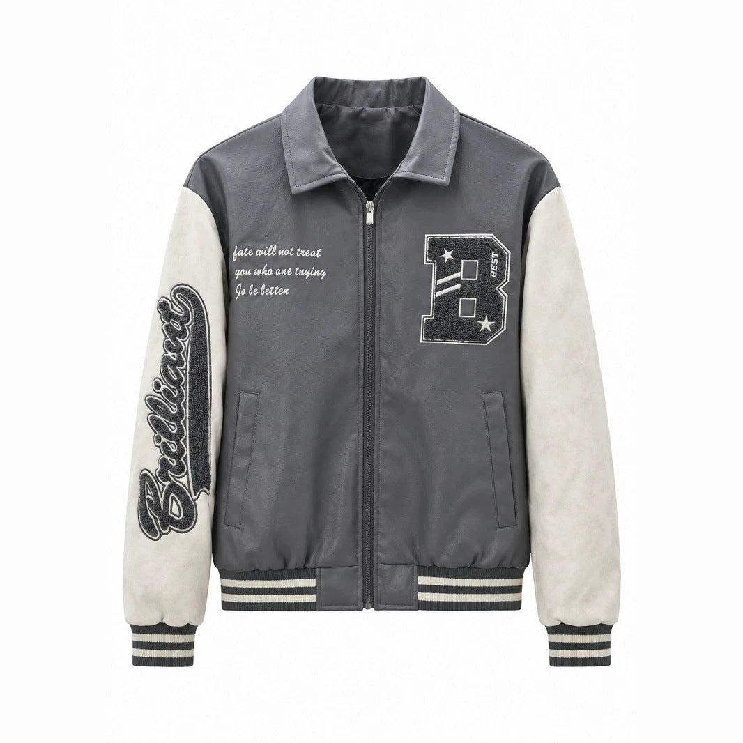 Men's Fashion Bomber Jacket with Logo Details Mune Fashion