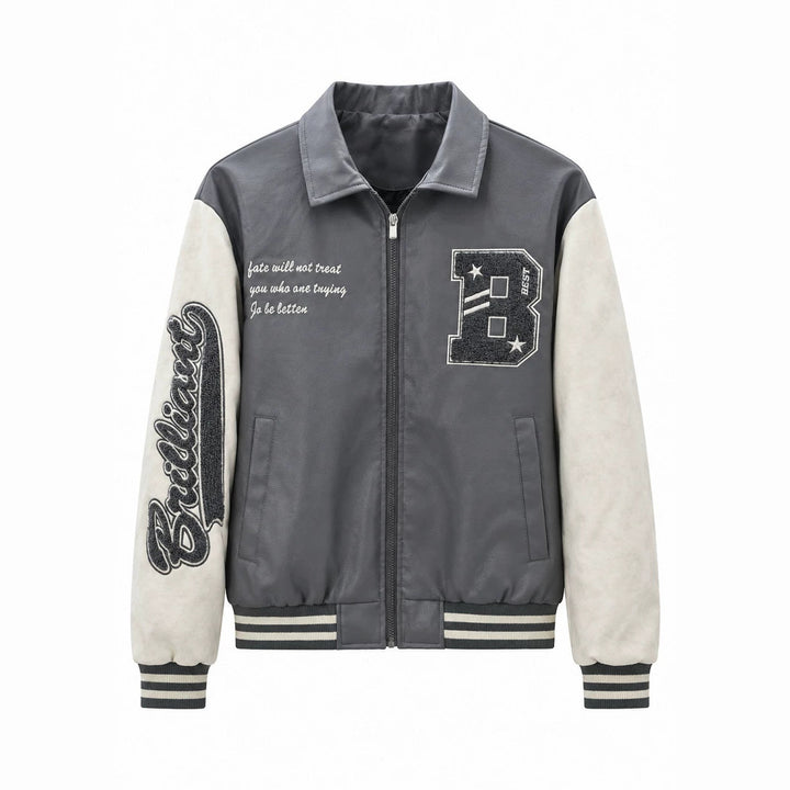 Men's Fashion Bomber Jacket with Logo Details Mune Fashion