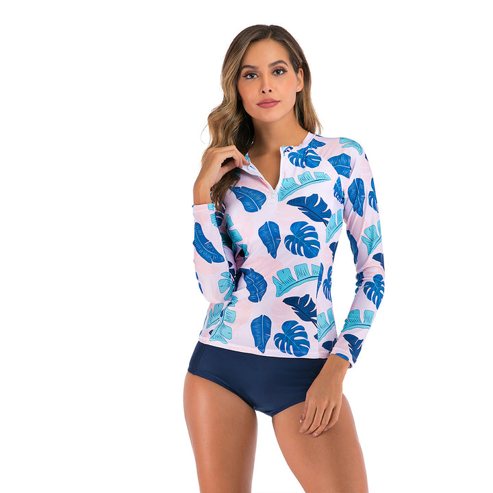 Women Long Sleeve Surf Suit with Floral Pattern Mune Fashion